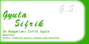 gyula sifrik business card